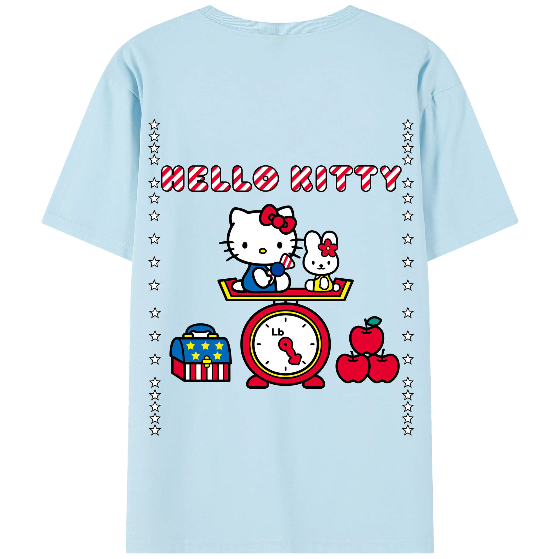（画像用） Hello Kitty ハローキティ 綿100％半袖Tシャツ（背面プリント）